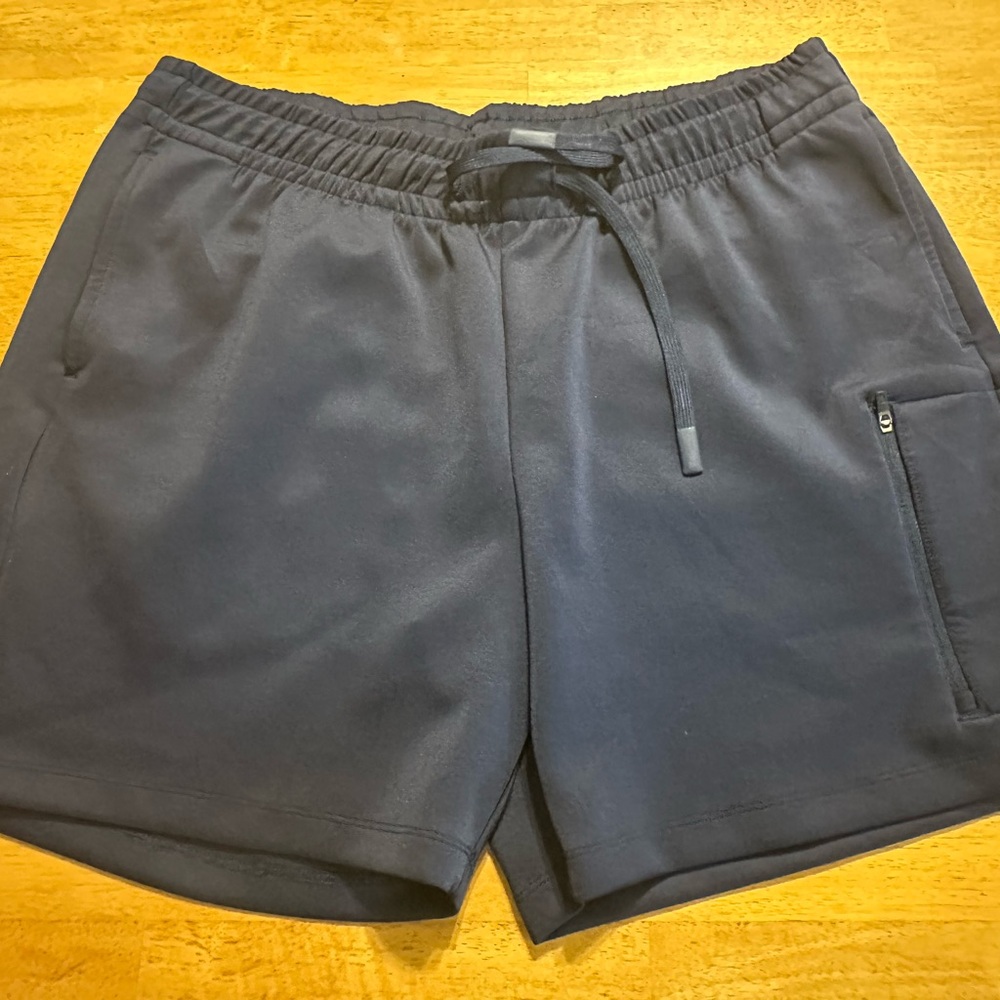 Men's Athletic Navy Shorts with Zip Pocket